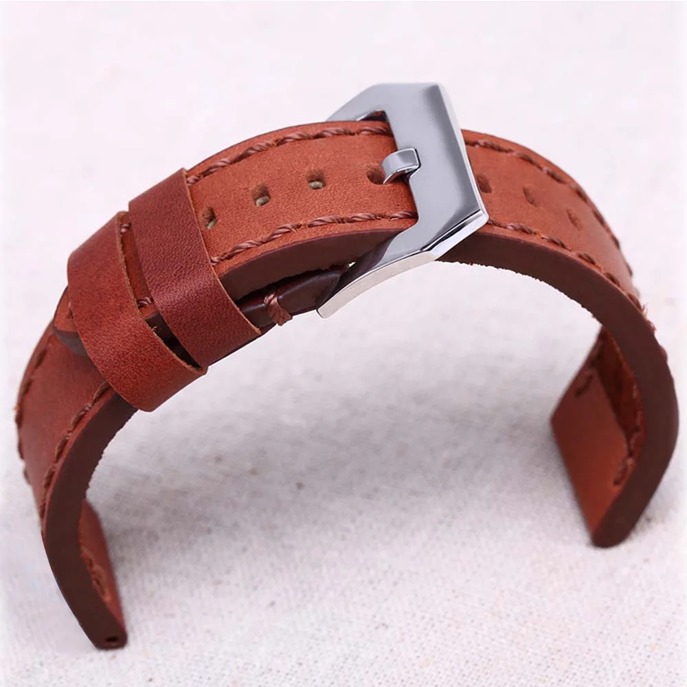 Genuine Leather Watchband For Wristwatch Straps 20mm/22mm/24mm/26mm Comfortable Breathable Sweatproof Straps Watch Accessories