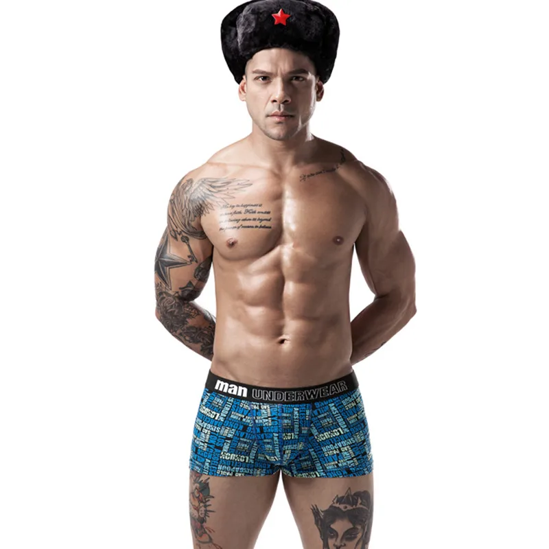 Человек Нижнее белье хлопок Для мужчин трусы боксер s Боксеры Calzoncillos Hombre Marca