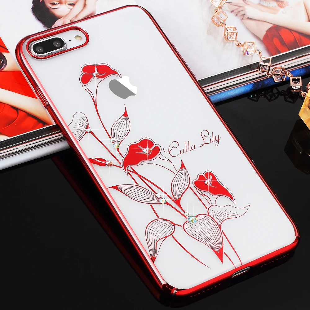 KINGXBAR для iPhone 7 8 Plus роскошные кристаллы Swarovski Diamond ПК Жесткий Чехол плюс чехол