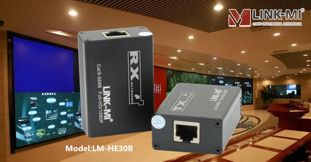 LINK-MI LM-HE30B HDMI удлинитель 30 м через один cat5E/6 с поддержкой Ethernet 1080p 3D с отправителем и приемником ТВ Проектор DVD