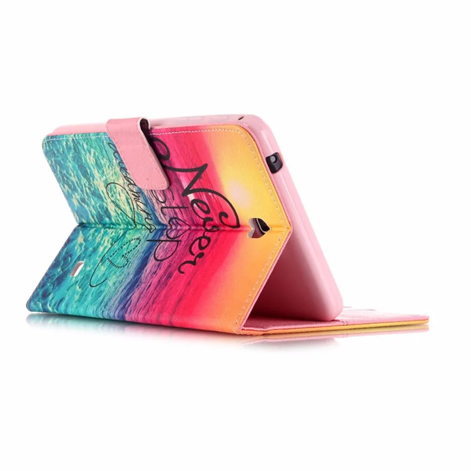 Модный кожаный чехол с рисунком для samsung galaxy tab 4 7,0 T230 T231 T235 tablet принципиально флип подставка, гнездо для карточек Обложка кошелька