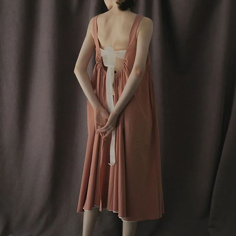 TWOTWINSTYLE летнее женское платье с открытыми плечами и открытой спиной без рукавов