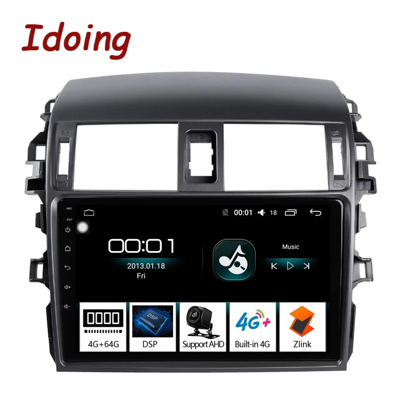 Автомобильный мультимедийный видеоплеер Idoing 9 дюймов GPS навигация Android 140 для Toyota