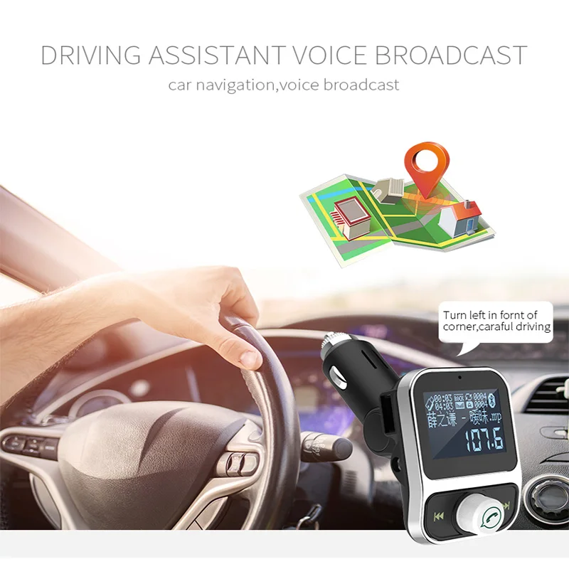 Bluetooth 4 1 fm передатчик 3.5Aux автомобильный комплект громкой связи TF USB2.0 mp3 плеер 44