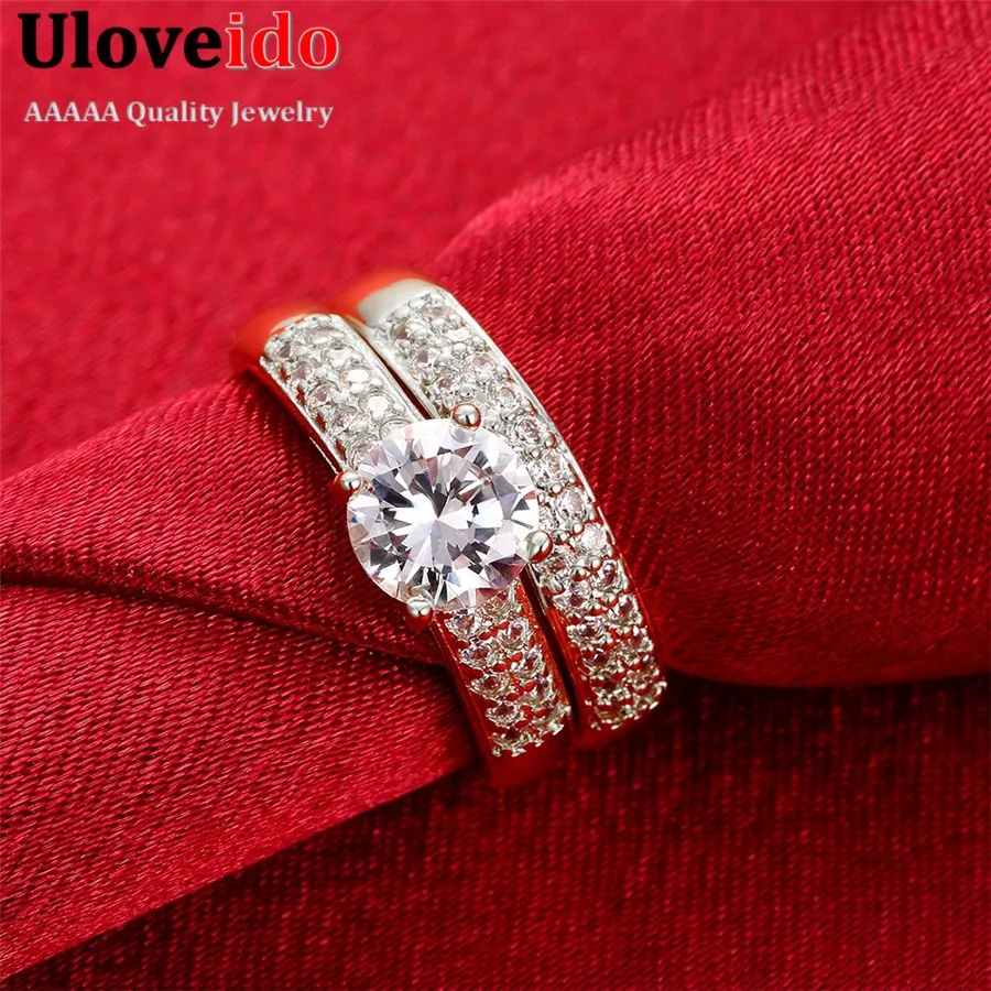 Uloveido Promise Engage Мужские t двойные кольца для пар мужчин и женщин мужские женские