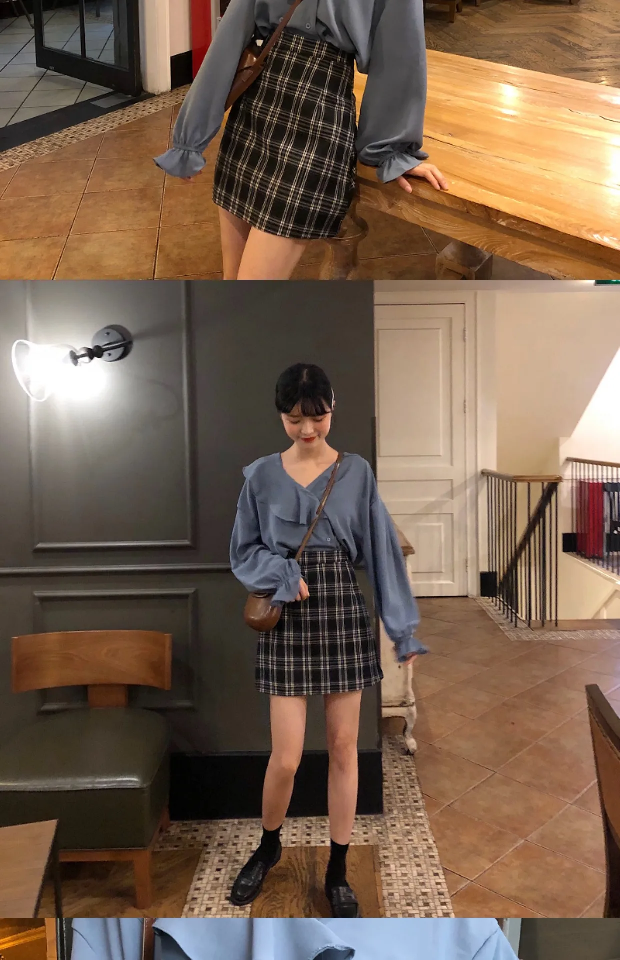 Saia Feminina Осенняя женская одежда корейская Ulzzang Harajuku винтажная клетчатая мини-юбка с высокой талией Женская Черная трапециевидная юбка