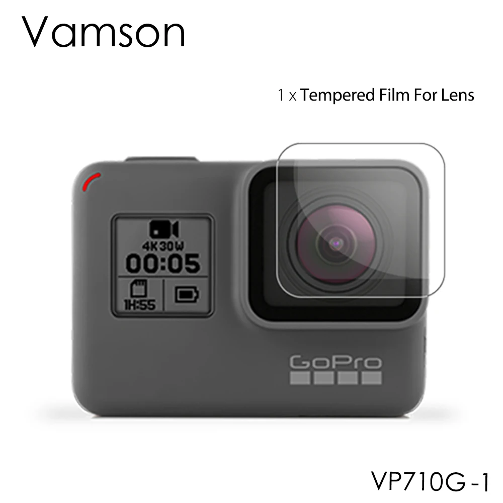 VP710G-1 Vamson для Go Pro Ультрапрозрачная защитная пленка из закаленного стекла+ защита объектива Защита от царапин для GoPro Hero 7 6 5Black VP710G - Цвет: VP710G-1