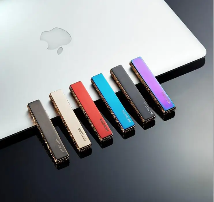 Металлическая Полоса USB мини перезаряжаемая Зажигалка ультра-тонкий креативный