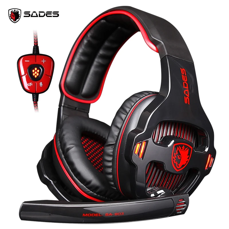 SADES SA 903 высокопроизводительный 7 1 Наушники с USB для ПК глубокий бас Игровые