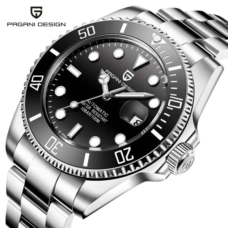 PAGANI men's mechanical watch automatic men fashion brand stainless steel strap waterproof sports relogio masculino | Наручные часы