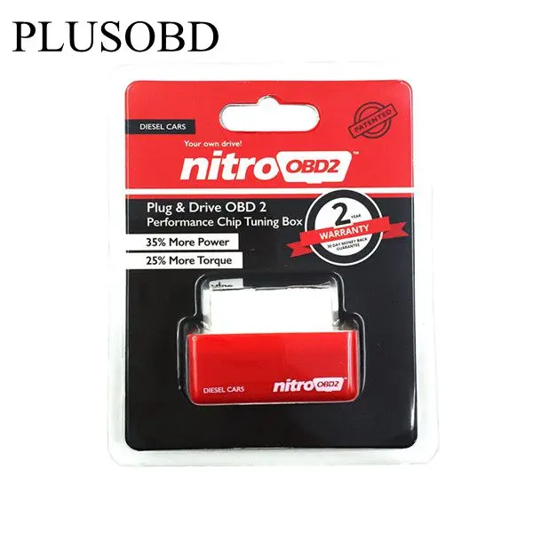 2017 Hot PLUSOBD Plug and Drive NitroOBD2 Performance Chip Tuning Box for Diesel Cars Red Increase Engine Power |
