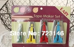 4IN1 (4 sizes) Easy Bag Handles Fabric Bias Tape Maker Awl Kit Set For Sewing Quilting DIY Craft Multicolor 6mm 12mm 18mm 25mm