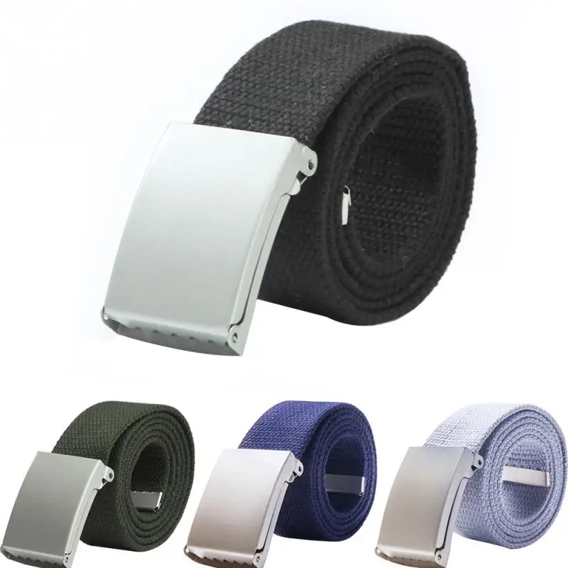 1 шт. Мужской и Женский Повседневный однотонный холщовый ремень с автоматической