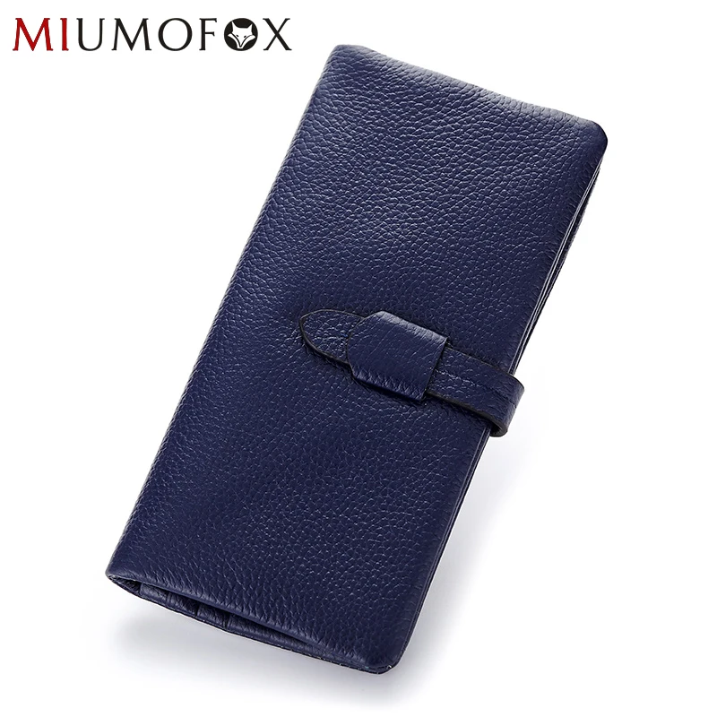 Мода Долго Бумажник Женщин Натуральная Кожа Молния Кошелек Полное Зерно