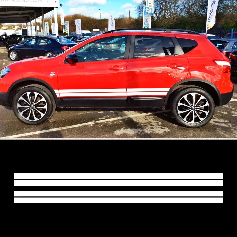 Подходят для NISSAN QASHQAI автомобильные наклейки 2 шт. гоночные боковые двери