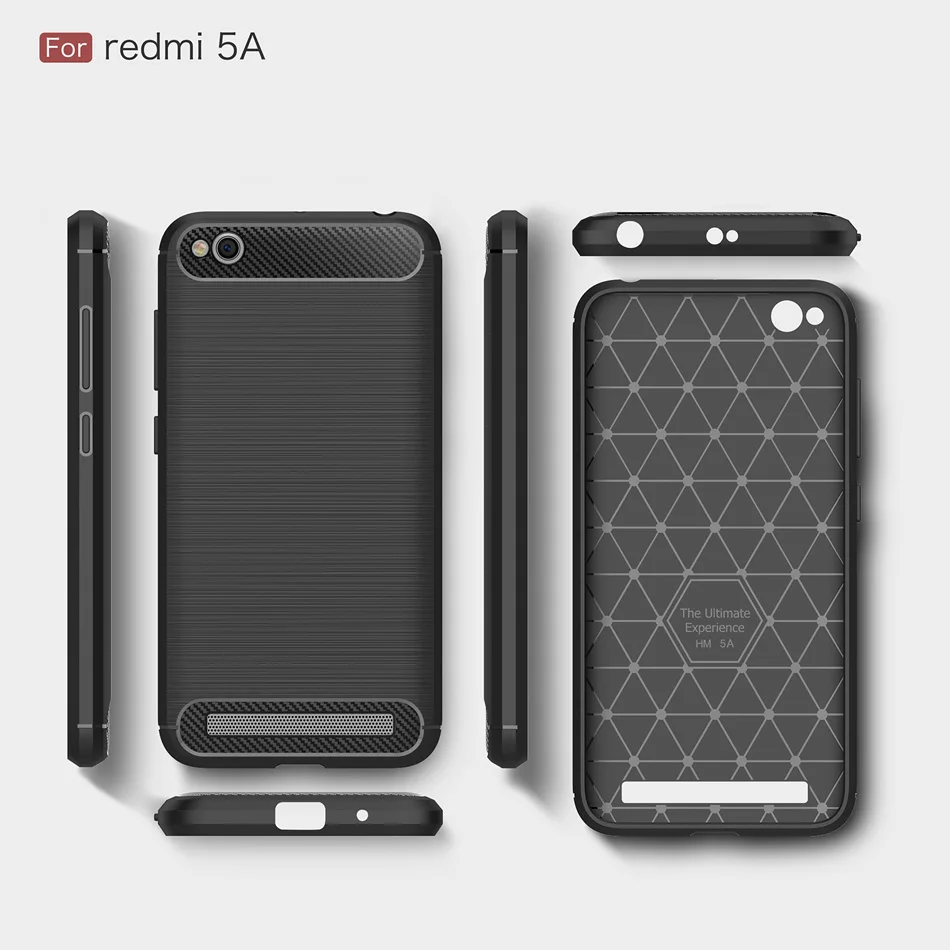

Kolpler Soft Silicone case for Xiaomi Redmi 5A case cover TPU Carbon Fiber Brushed Shockproof case cover for Redmi 5A bumper bag