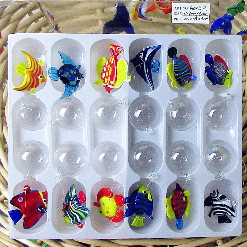 Ручная работа под заказ искусственная стеклянная рыба миниатюрные фигурки