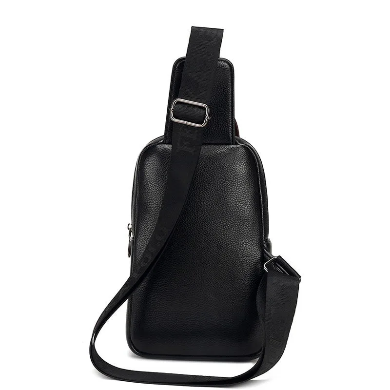 FEIDIKA BOLO брендовая сумка мужская нагрудная с одним плечевым ремнем BackBag кожаная