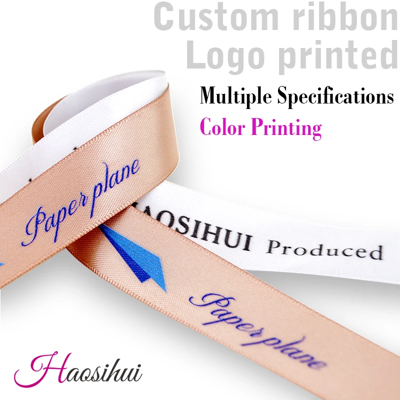 

HAOSIHUI 5/8''(16mm) Wide Christmas Satin Ribbon Custom for DIY Gift Packing Wedding Decoration 50yards/lot