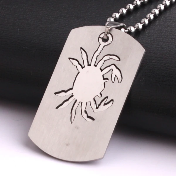 

Square tags Constellation Cancer 316L Stainless Steel pendant necklaces bead chain for men women wholesale