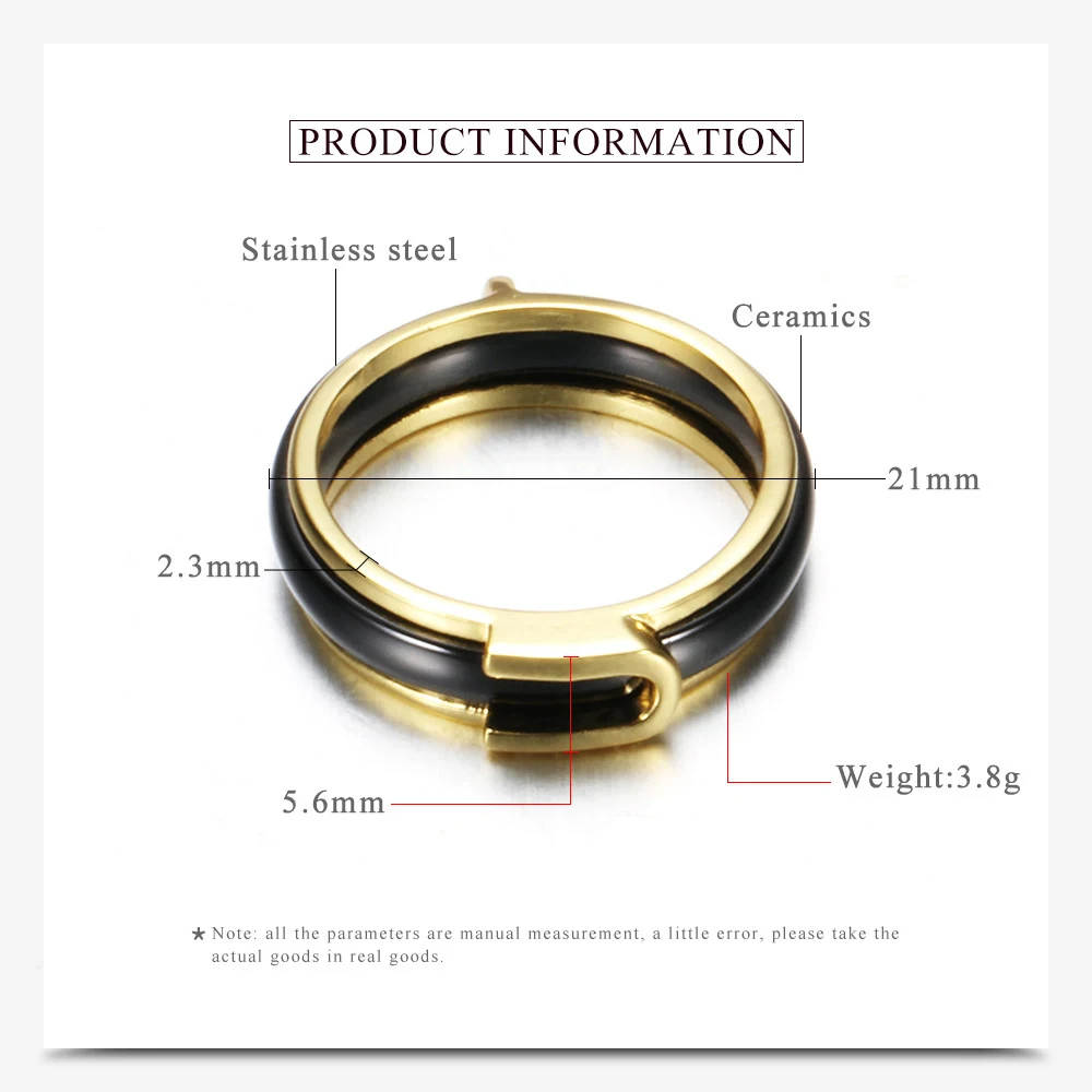 Новое поступление черно-белые керамические кольца для мужчин и женщин