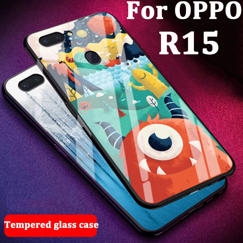 Каменный узор закаленное Стекло чехол для OPPO R 15 защитных чехлов OPPOR15 PACM00 чехла