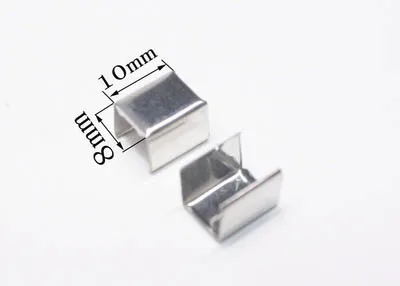 8x10mm 100 шт 5x10 мм квадратное крепление для шнура обжимной металлический зажим для кожаной веревки складной DIY ожерелье ювелирные изделия Поставщик - Цвет: 8x10mm