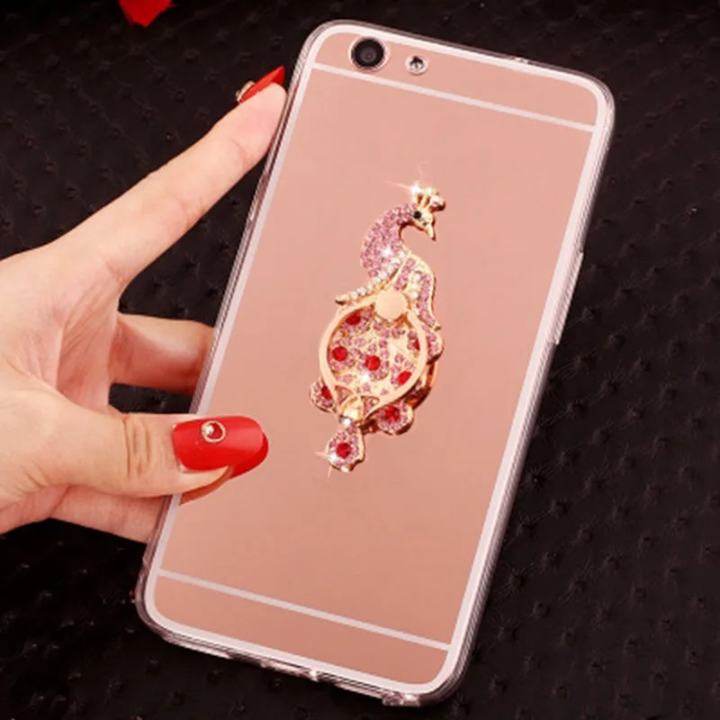 Чехол для Redmi note 3, 4, 5, 6 A X, чехол для Xiaomi 8, E, 2, 1, 5S plus, max3, love heart, алмазный, павлин, блестящий, зеркальный чехол, 360, кольцо
