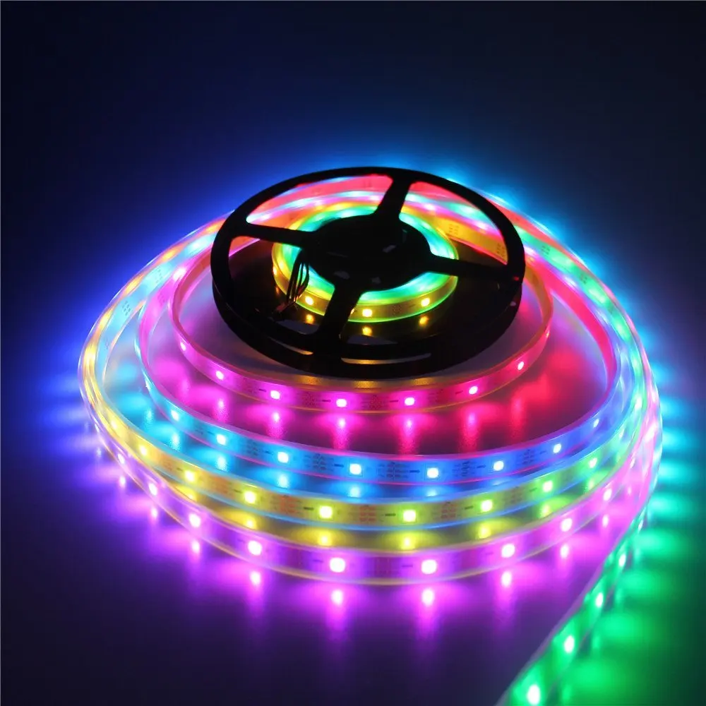 Индивидуальная Адресуемая светодиодная Пиксельная лента ws2812 ic5050 RGB 5 м в