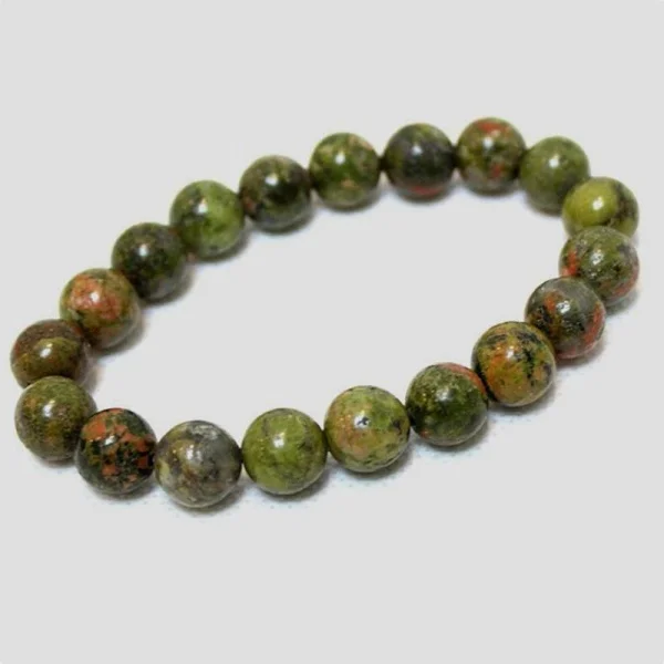 

2017 New Fashion High quality 8mm Natrual Green Unakit Stretch Bracelet
