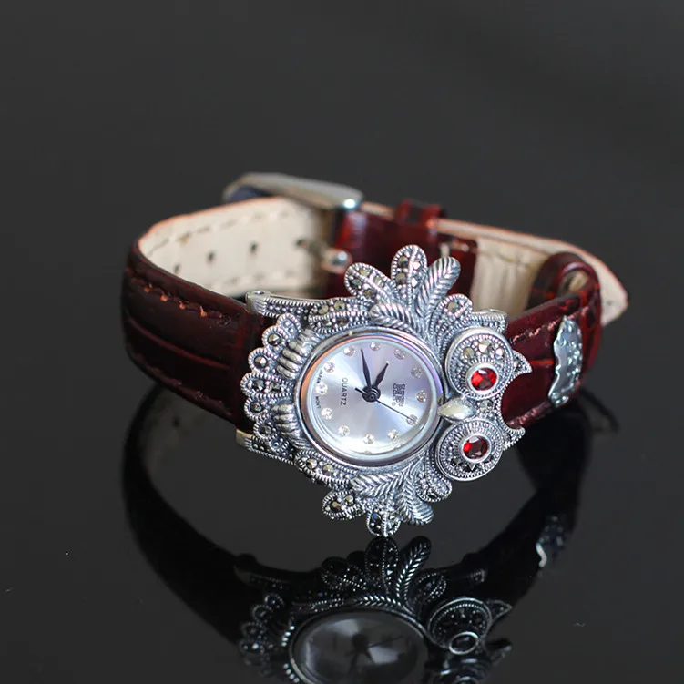 

Ms character silver items S925 pure silver ornaments owls quartz bracelet hand table