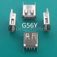 10pcs g56y usb 2 0 4pin a type female socket connector curly mouth straight foot data transmission charging sale at a loss