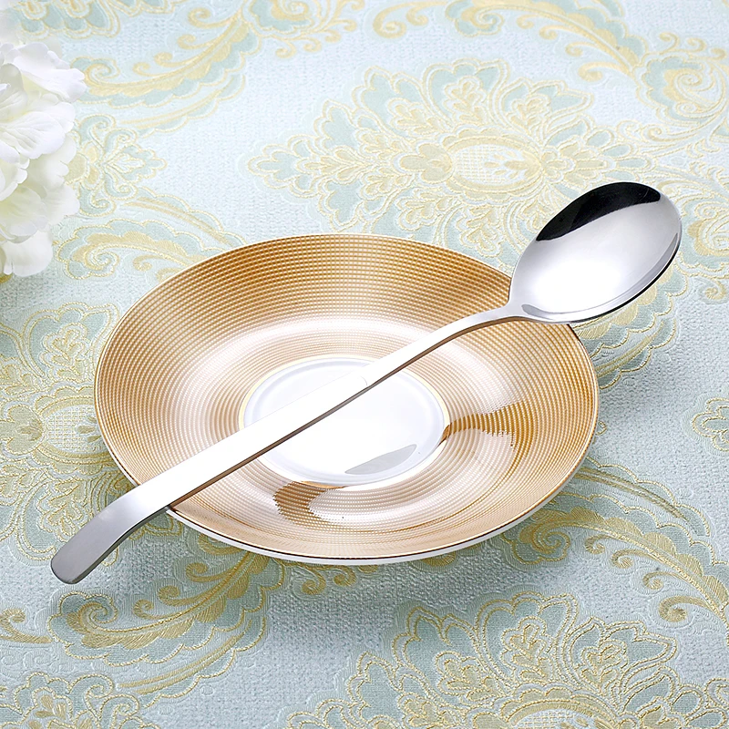 Столовые ложки в Корейском стиле столовые приборы 9 дюймов 23 см с длинной ручкой