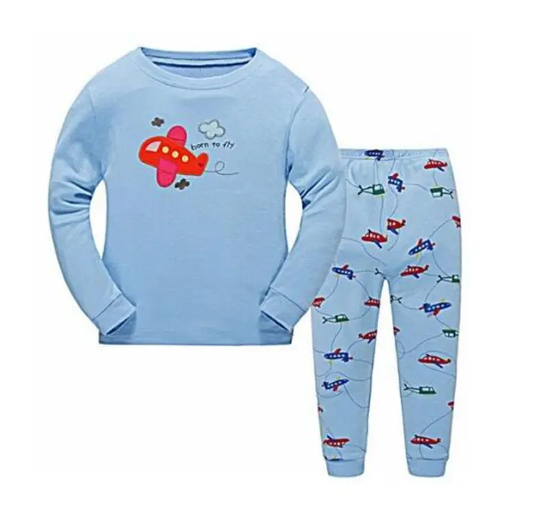 Новинка 2019 Хлопковая пижама для мальчиков и девочек детская одежда сна пижамный