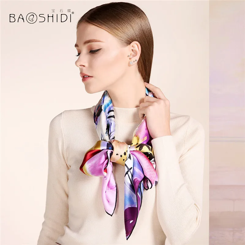 Шарф BAOSHIDI из 100% шелка Новое поступление осени 2016 толстые шарфы на 16 момме Infinity