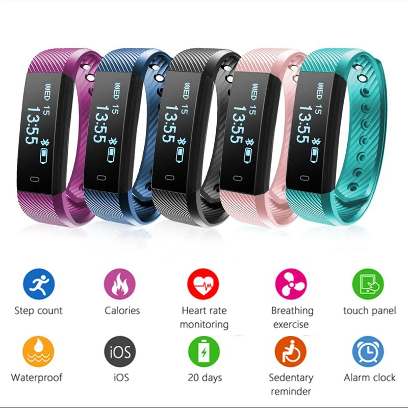 Смарт-браслет ID115HR, Bluetooth, браслет, пульсометр, трекер, фитнес-часы, смарт-браслет, водонепроницаемый браслет для Mpow