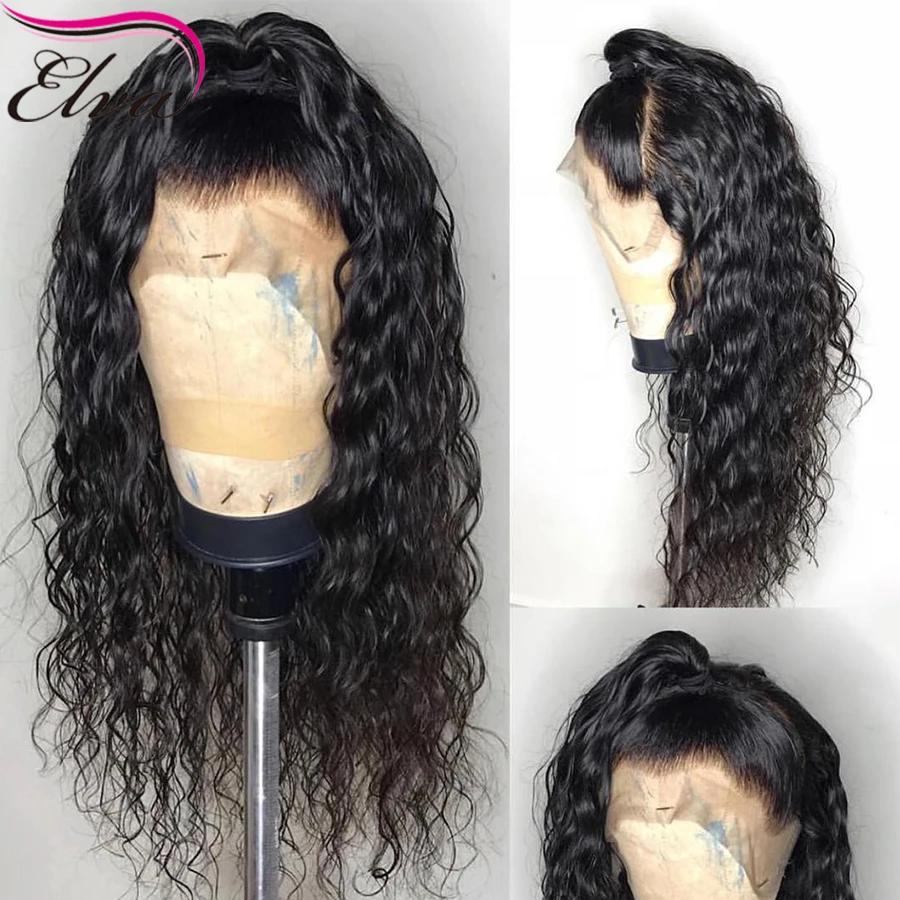 Натуральные волнистые шелковые Базовые Парики Elva кружевные передние