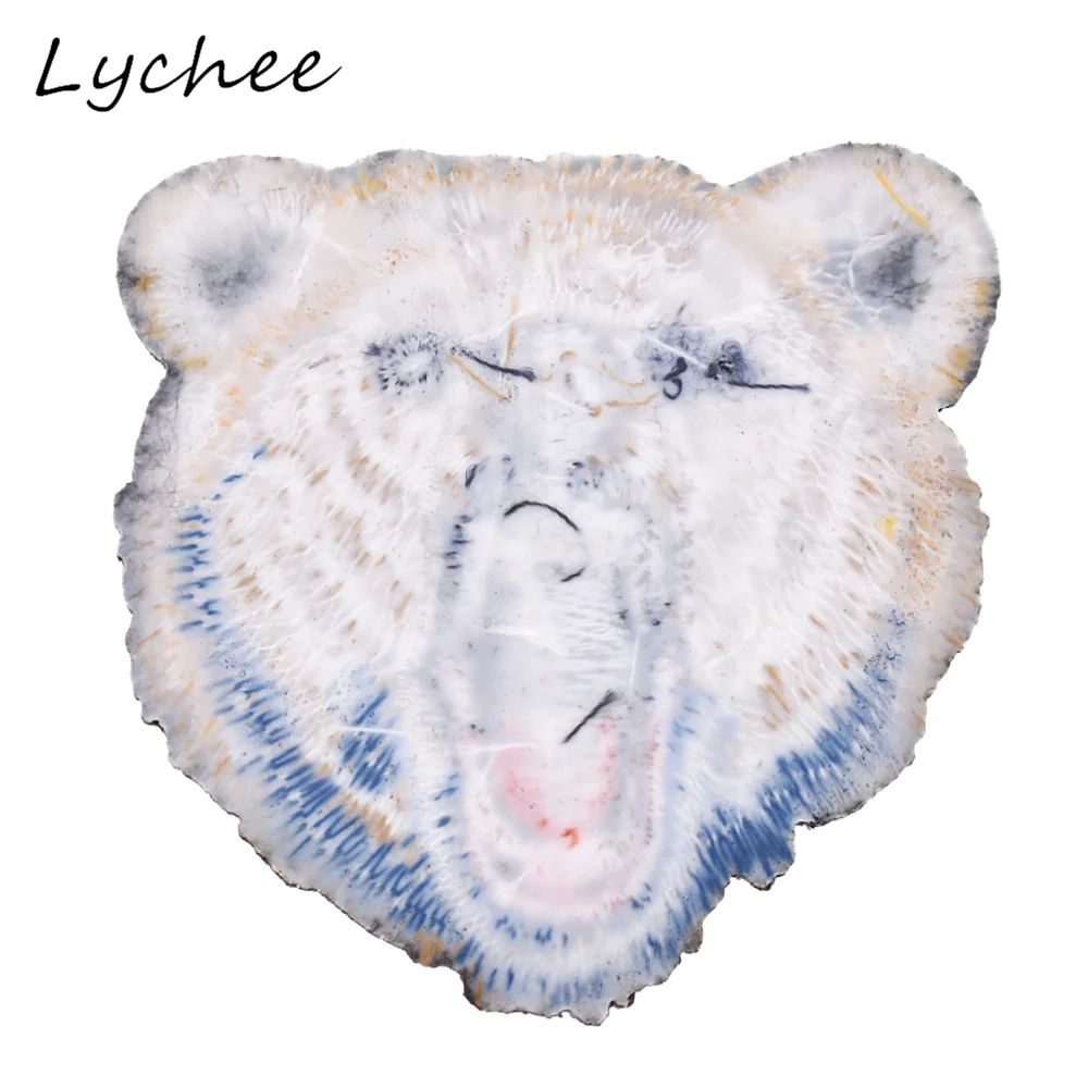 Lychee нетканые нашивки с вышивкой медведя раскручивающегося зла клейкой лентой