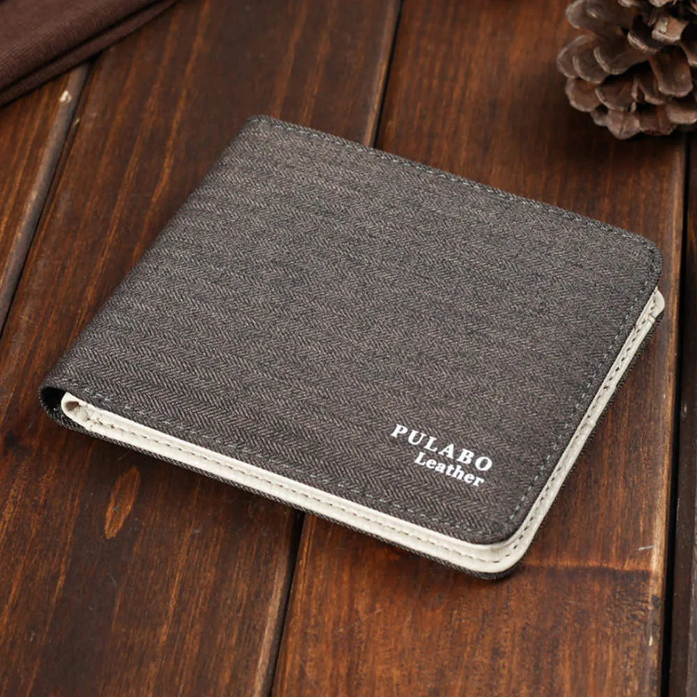 Maison fabre супер тонкий Винтаж компактный мужской бумажник поперечный нескольких карт вертикальный холщовый Кошелек для монет кошелек для Для мужчин студентов