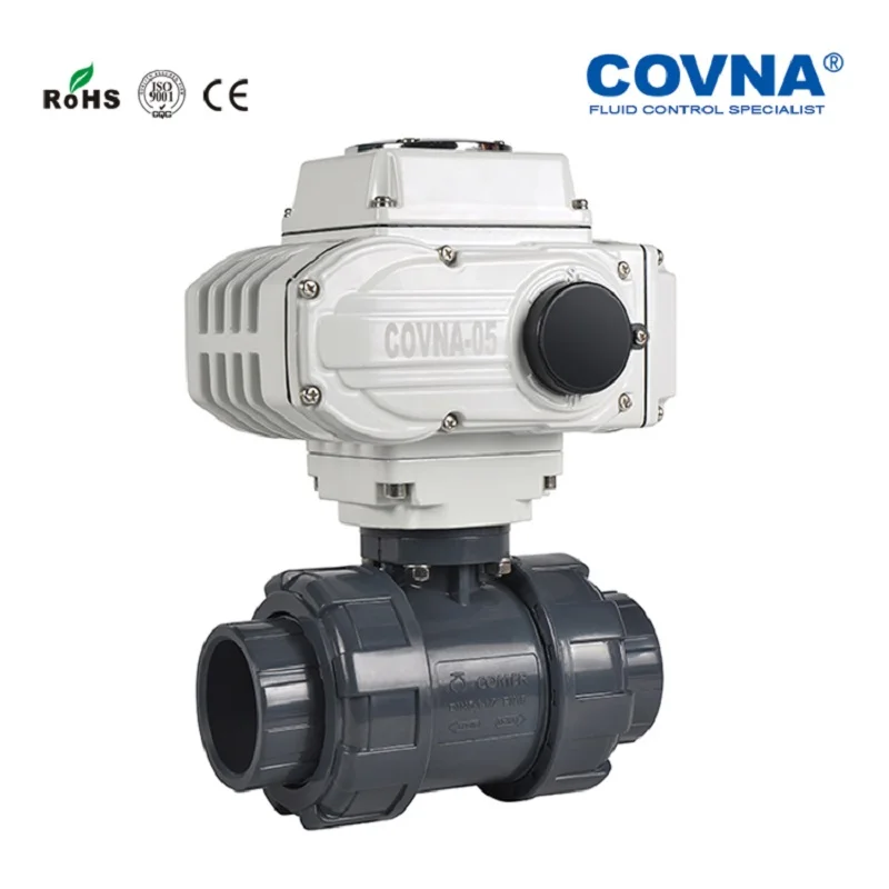 Двухходовой моторизованный шаровой кран из ПВХ/НПВХ с шкатулкой|motorized ball valve|ball