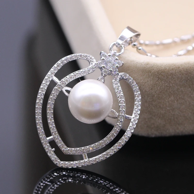 Элегантность изысканные кулон милый перлы сердца с циркон платины покрытием для