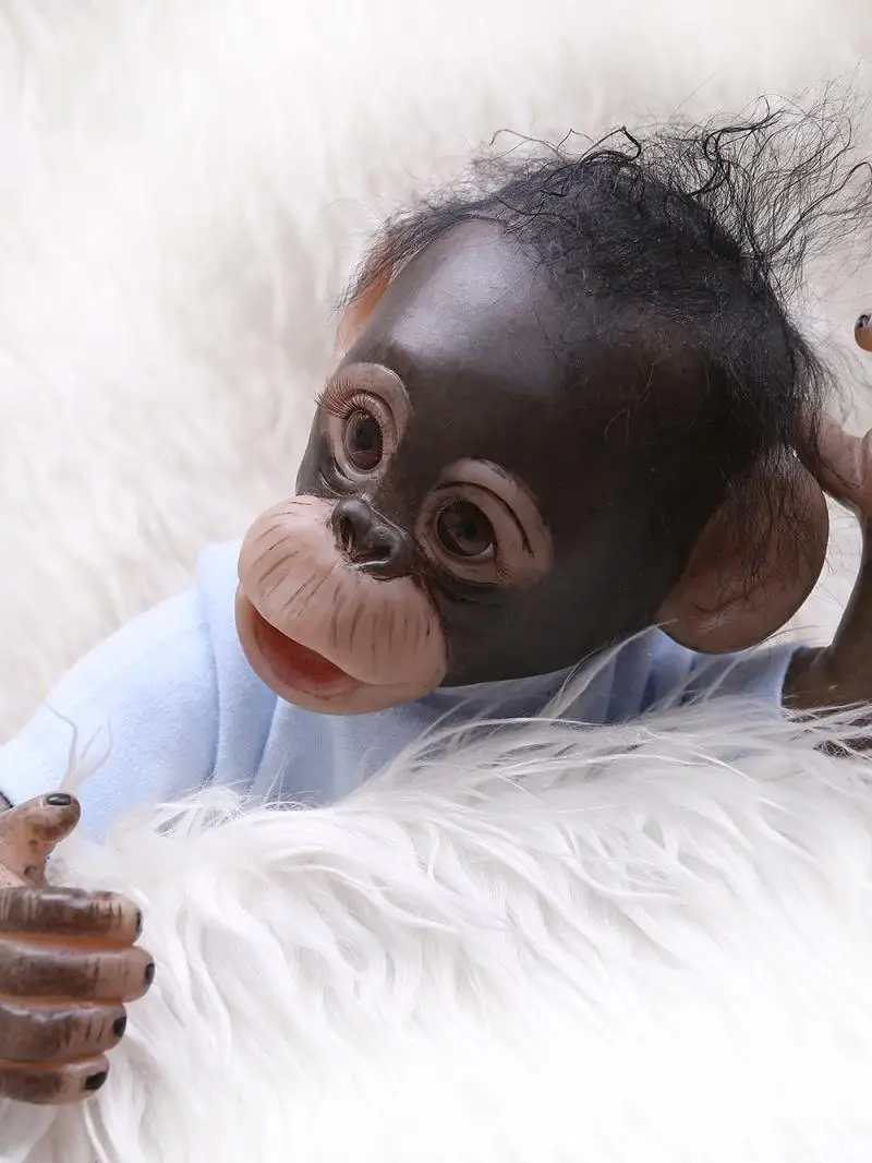 NPK 40 см ручной работы reborn Monkey очень мягкий силиконовый винил Гибкая Коллекционная Художественная кукла Apes Boneca Macaco