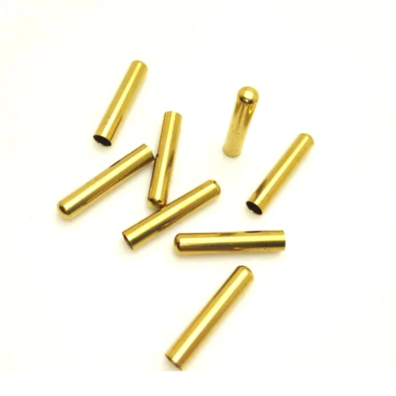 02 Golden 3,5X20 мм бесшовные DIY пряжки для шнурков с металлической головкой шнурки Замена пулеобразные подсказки серебристые золотые шнурки для обуви украшения - Цвет: 02 Golden