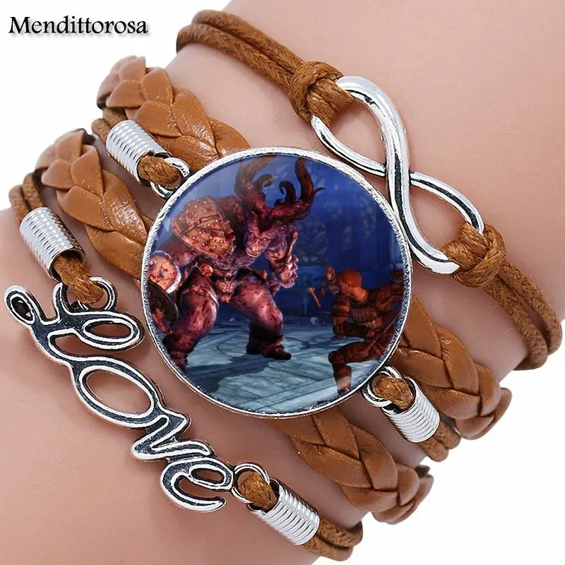 Женский винтажный разноцветный браслет с кабошоном в стиле дракон|Браслеты