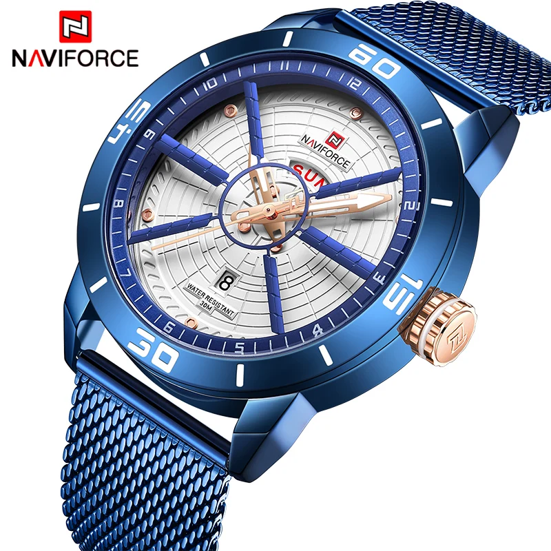 Часы наручные NAVIFORCE Мужские кварцевые брендовые Роскошные спортивные