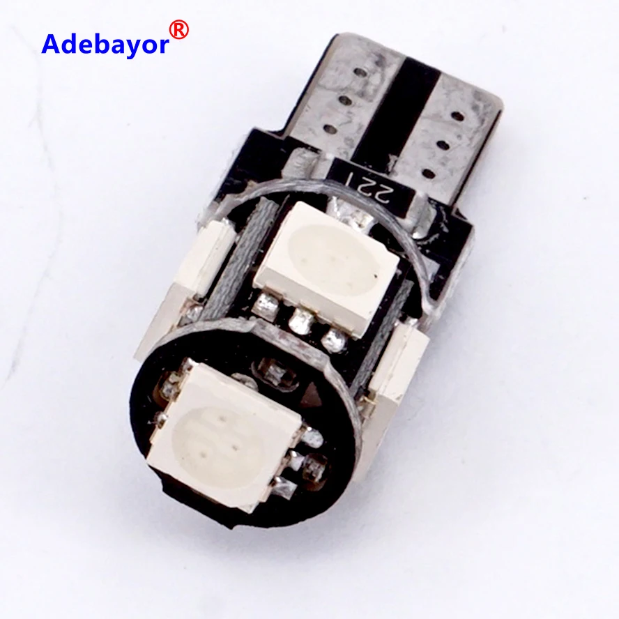 Новинка белая лампа T10 5050 SMD 5 LED W5W 194 без ошибок 50 шт./Лот функция Canbus