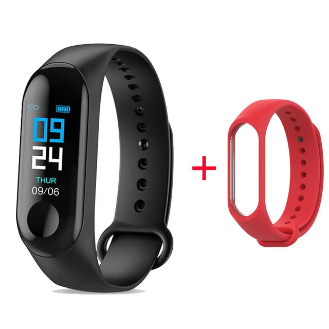 with red strap Хит, смарт-браслет, фитнес-трекер, Часы, Smartband, шаг HR, браслет для IOS/Xiao mi/Honor PK mi Band 3/4, подходит для бит 5, не Xiomi - Цвет: with red strap