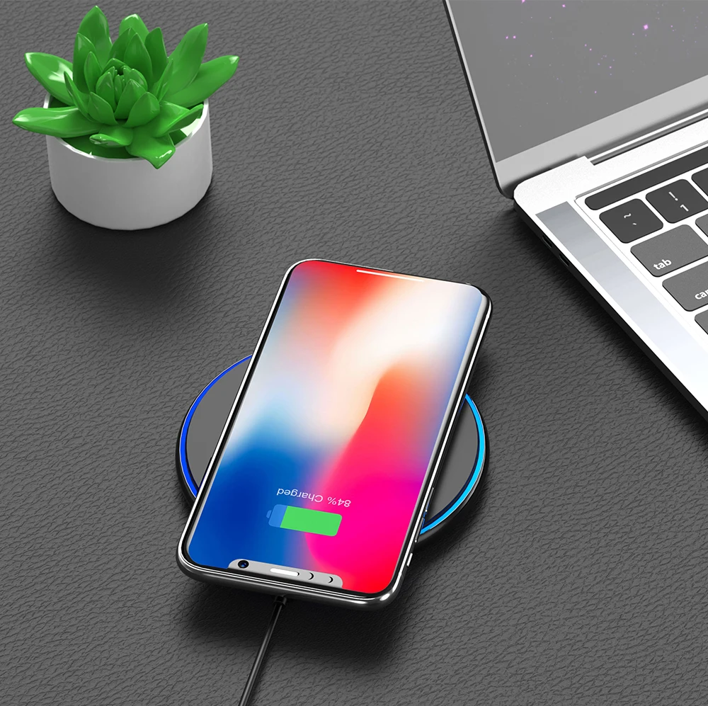 Swalle 5 Вт Беспроводное зарядное устройство для iPhone X Xs MAX XR 8 plus Быстрая зарядка для samsung S8 S9 Plus Note 9 8 USB зарядное устройство для телефона