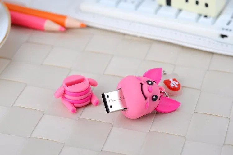 JASTER ЗАО 2,0 Usb флеш-накопитель с милым тиггером из мультфильма «ослик и пчела», Usb флешка, 4 ГБ, 8 ГБ, 16 ГБ, 32 ГБ, ручки из силикона
