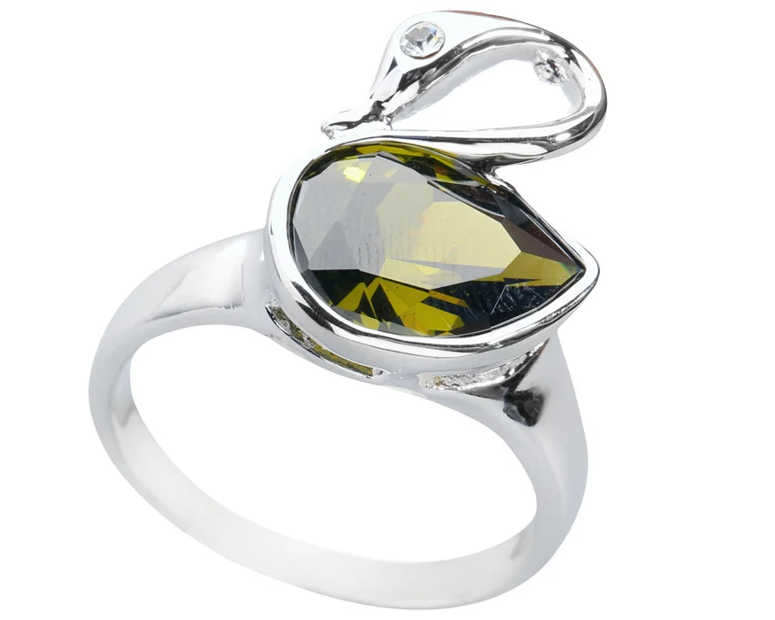 Лебедь оливин Перидот 10*14 мм полудрагоценный камень серебро Крутое для женщин